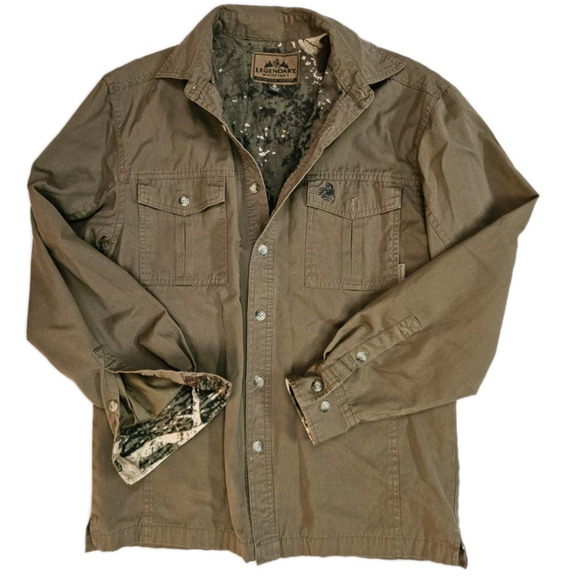 Legendary Whitetails Flannel Lined Shirt Men's Small Brown Hunting Camo - Picture 1 of 9